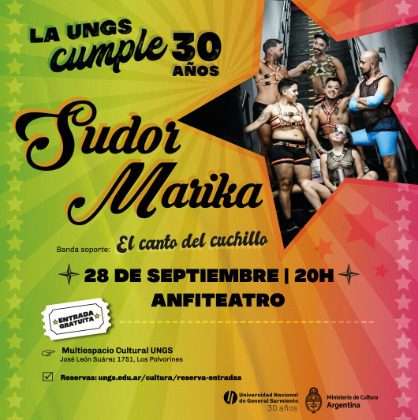 jueves 28 de septiembre, a partir de las 20 h, tendrá lugar el concierto gratuito de Sudor Marika