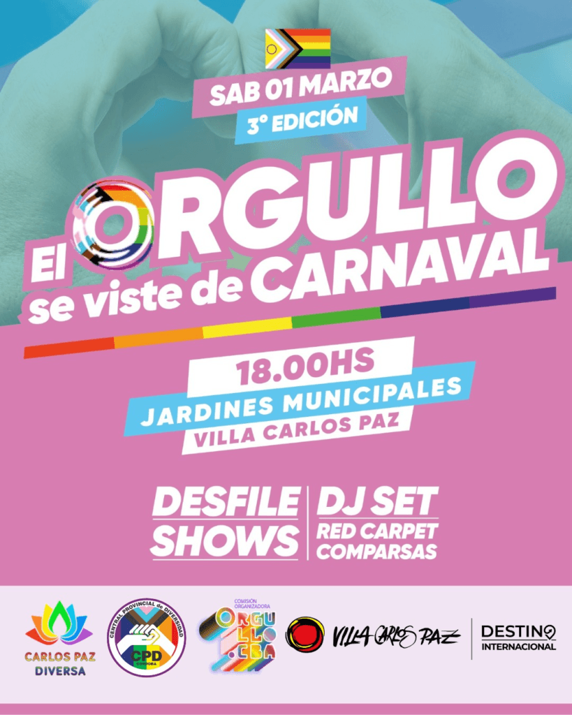 En Carlos Paz, este 1M, el «Orgullo se Viste de Carnaval»