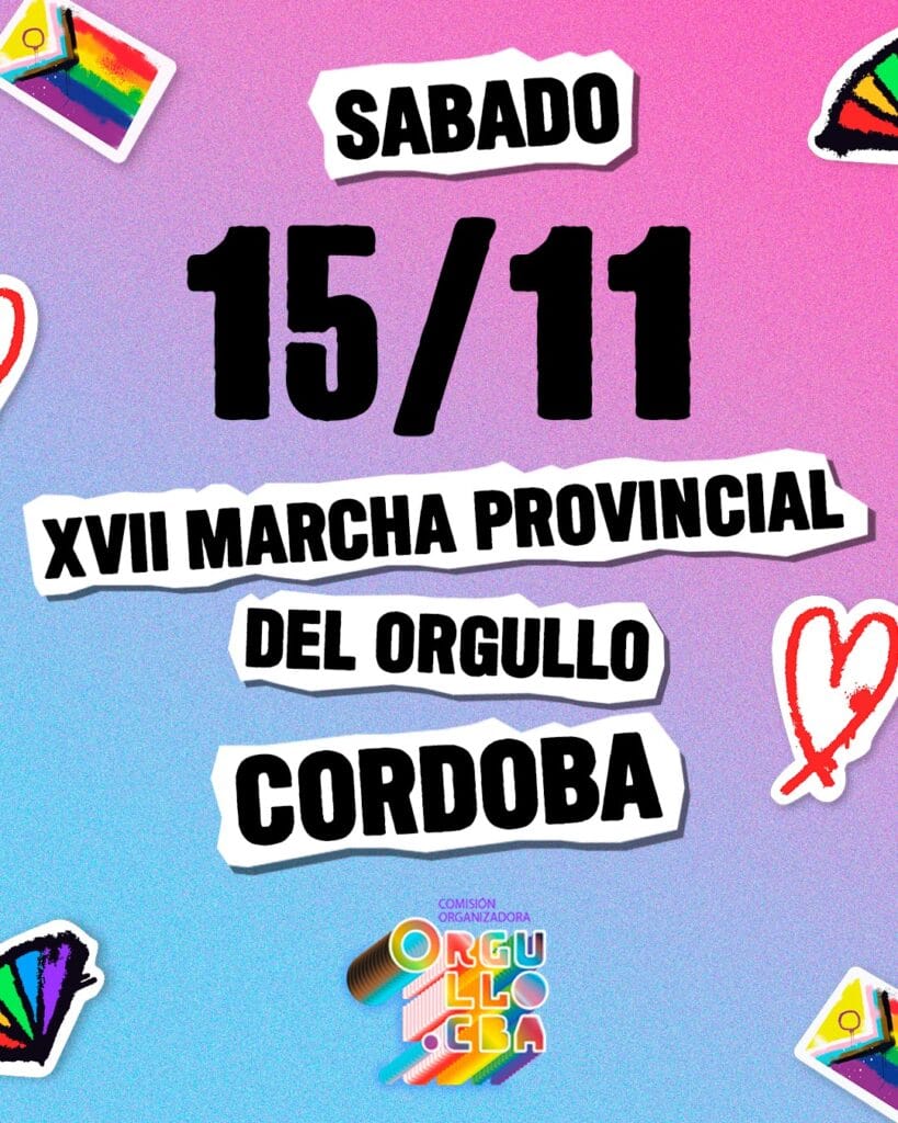 🔥 ¡TENEMOS FECHA! 🔥 Ante tantos discursos de odio, nos encontramos una vez mas para celebrarnos, luchar por más derechos y cuidar todo lo conquistado. ¡Este año volvemos a llenar las calles cordobesas de orgullo! 🏳‍🌈🏳‍⚧ 👉 La 17° Marcha del Orgullo de Córdoba será el sábado 15 de noviembre 🎉 💅🏻 Y vos, ¿ya estás pensando el look de este año?