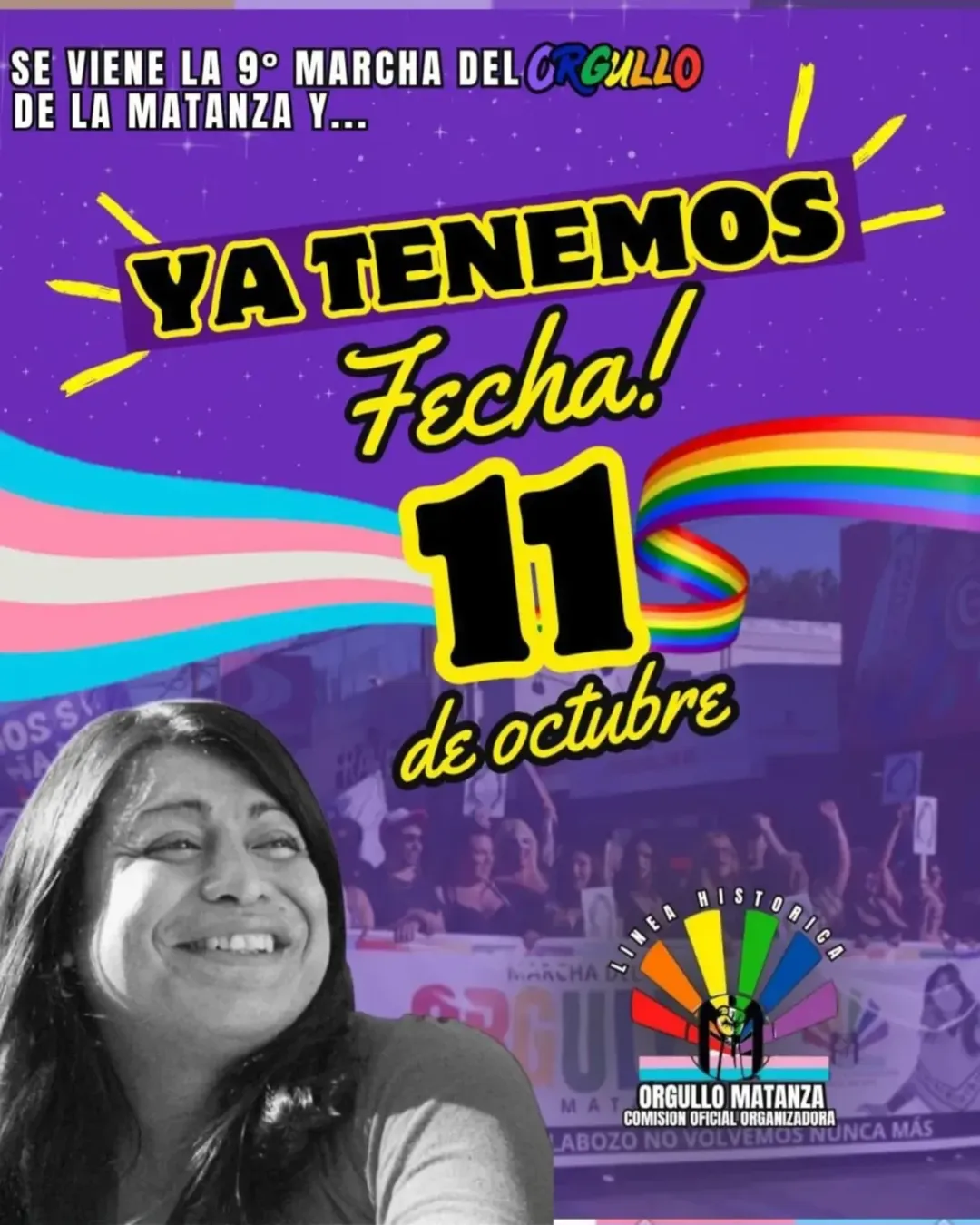 👋 AGENDALO 9° #marchadelorgullodelamatanza 🏳️‍🌈🏳️‍⚧️ A 10 años del Travesticidio de nuestra compañera matancera gritamos ORGULLO ES DIANA, FUE TRAVESTICIDIO! 🟣 Efectivo cumplimiento de la Ley de cupo laboral travesti trans en nuestro territorio. 🟡 #Cristinalibre Basta de presas políticas.