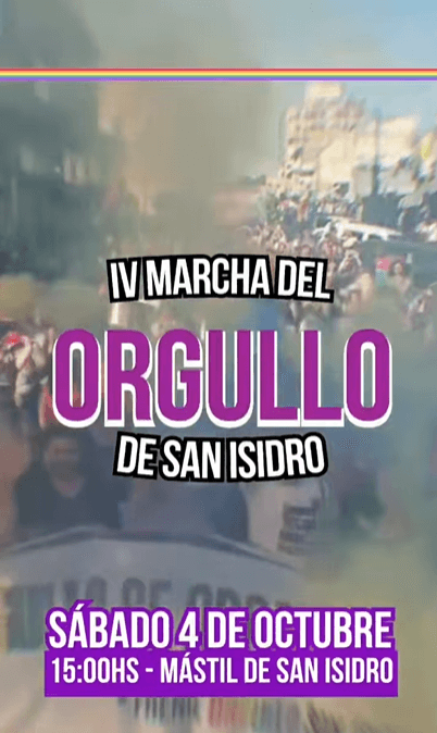 🔥ESTAN LISTXS? Este sábado 4 de octubre llenamos de #ORGULLO las calles de San Isidro. Llega la 4ta MARCHA DEL ORGULLO LGTBI+ DE SAN ISIDRO Nos encontramos a las 15hs en el Mastil para marchar a la Plaza de la Municipalidad. Tendremos festival, radio abierta, stands y muchas sorpresas!!!