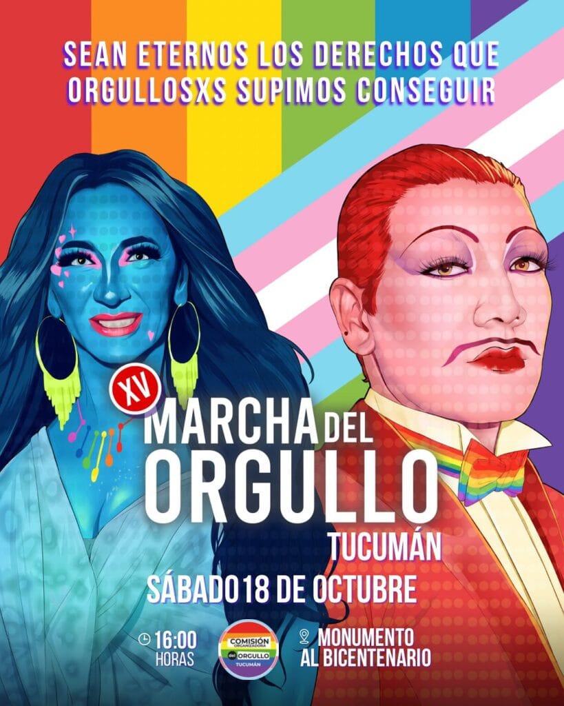 🌈✨ Este 18 de octubre viviremos con mucho color la XV Marcha del Orgullo LGBTIQ+ en Tucumán. Un día para celebrar la diversidad, defender nuestros derechos y encontrarnos en comunidad. 🎨 Queremos agradecer a les jurades que eligieron la gráfica ganadora, que nos acompañará en esta edición. Nuestro lema elegido para el 2025 es: 🏳️‍⚧️Sean eternos los derechos que orgullosxs supimos conseguir 🏳️‍🌈 Sumate a la Marcha para llenar las calles con nuestro Orgullo 💪🏼