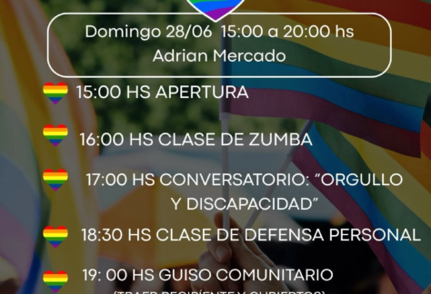 ✨🏳️‍🌈 FESTIVAL JUNIO ORGULLOSO 🏳️‍⚧️✨ 💫 Desde la Mesa de Gestión por la Diversidad te invitamos este 28 de junio a celebrar el Día del Orgullo LGBTIQAPN+ en familia 🫂 🟢 Vamos a compartir una tarde donde habrá un montón de actividades: 🏃🏽‍♀️Clase de zumba 💬 Conversatorio sobre Orgullo y Discapacidad 🥊 Clase de defensa personal 🥘 Guiso comunitario 💃🏽 Cierre folclórico ✅ También la jornada de transmitirá por Radio Pirka, nos acompañará en Punto Violeta, habrá stands institucionales informativos y testeos de VIH/Sífilis rápidos y gratuitos y entrega de plantines, entre otros. 🏳️‍🌈 ¡Vení a divertirte y celebrar el orgullo juntxs! 🏳️‍⚧️